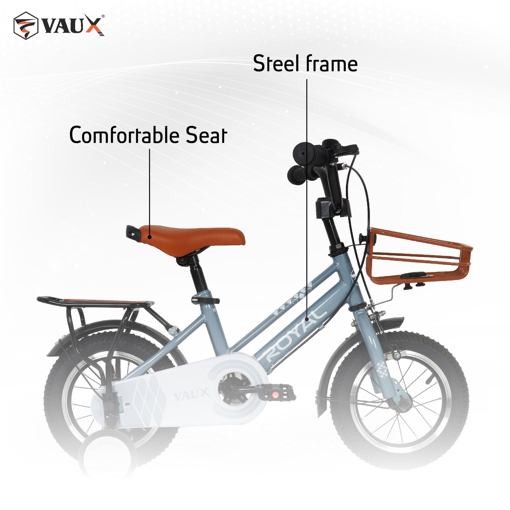 VAUX Royal 12" Kids Bike - Silver - Marah Kids