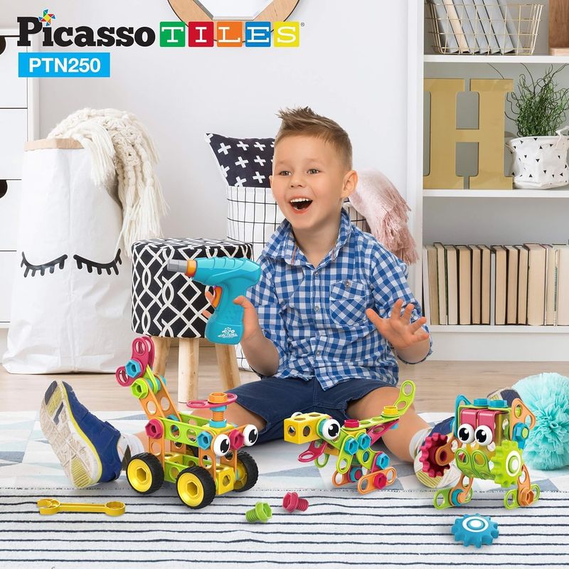 Picasso Magnetic Engineering Construction Building Set with Idea Book 250 - pieces - Marah Kids