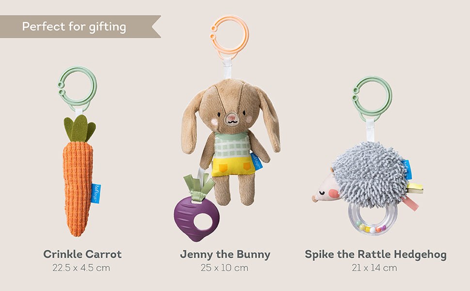 Taf Toys Urban Garden Activity Kit | 3 Plush Sensory Toys for Babies 0M+