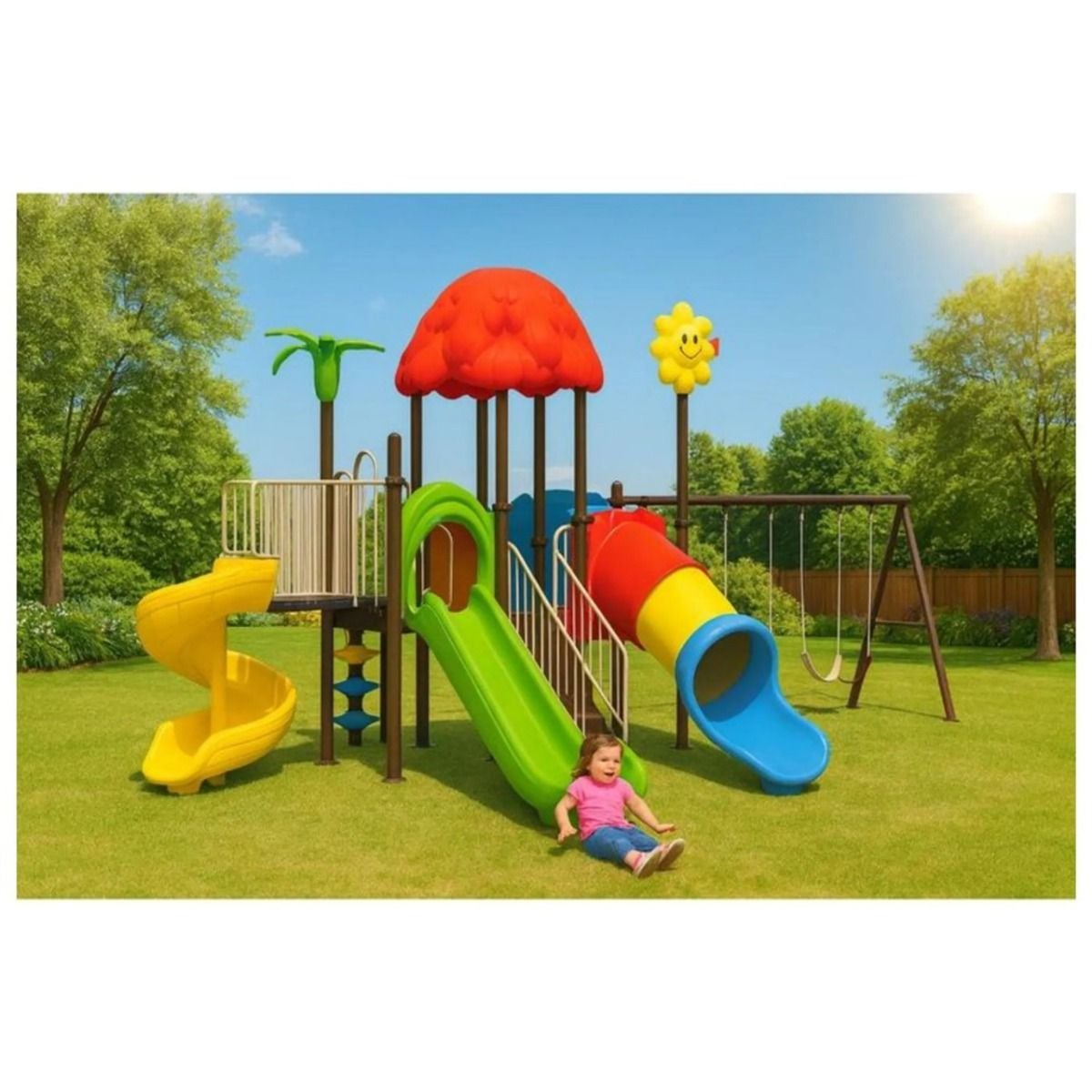 Gambol - Dome Mega Play Zone With 3 Slides & 3 Swings - image 3