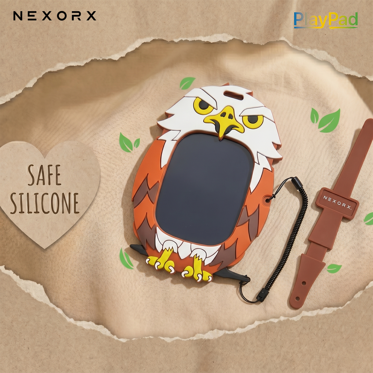 NEXORX PlayPad Falcon Animal Series Kids Doodle Drawing Pad, Silicone & Plastic, Ink-Free & Mess-Free, - image 2