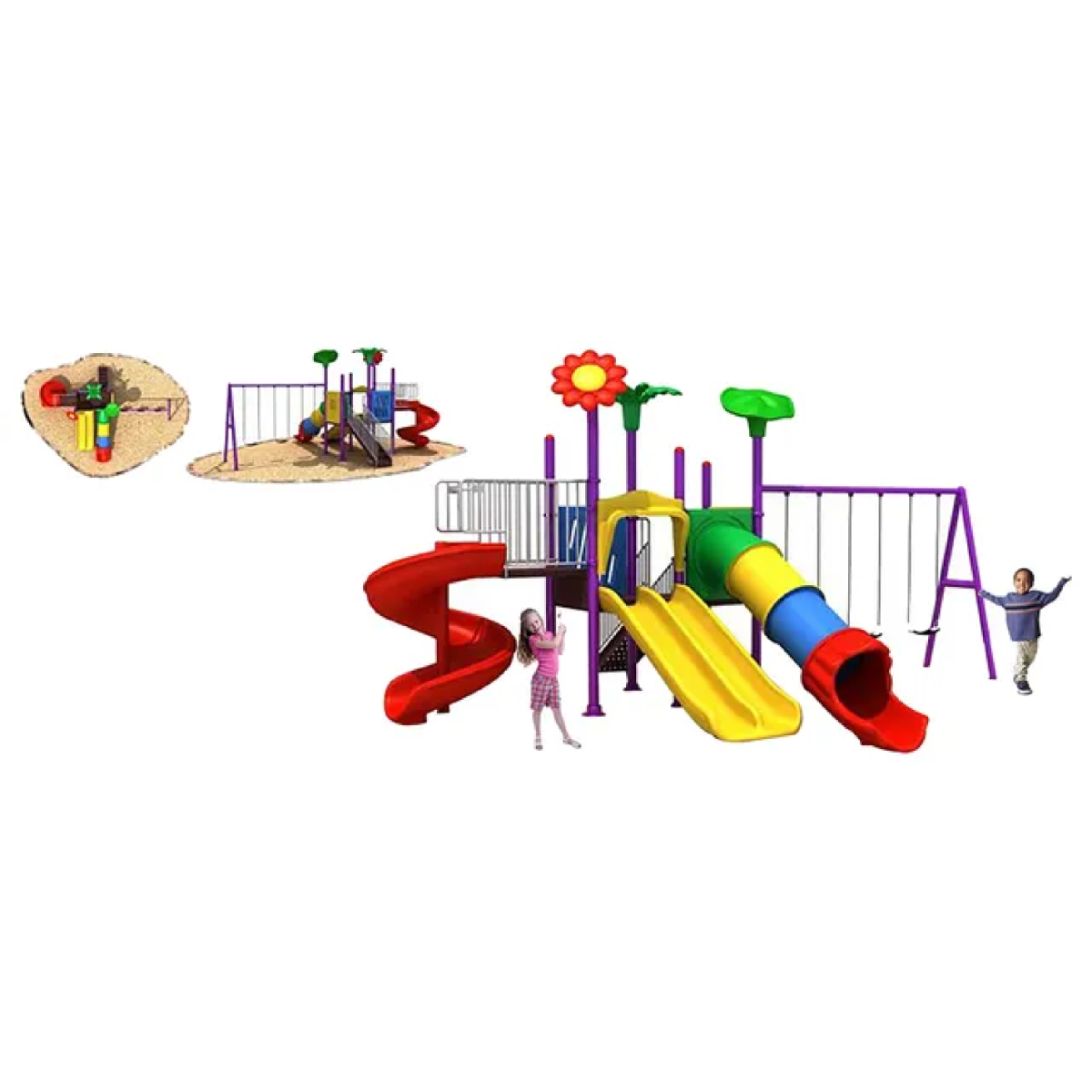 Gambol - Mega Garden Dual And Single Slides And Swings - image 2