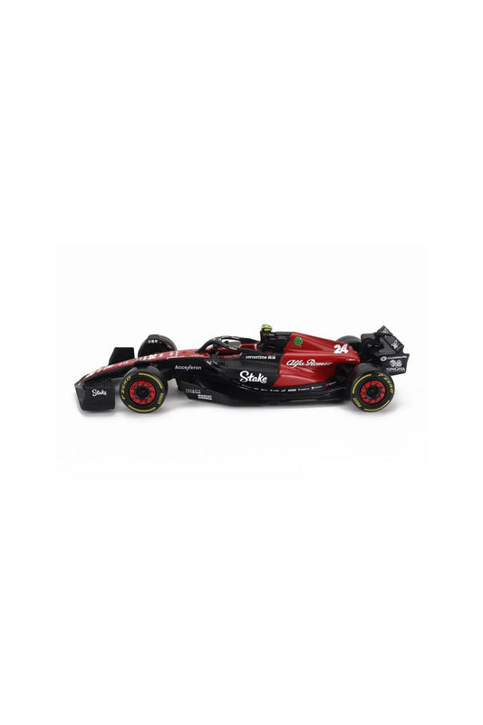 Bburago Alfa Romeo F1 C43 #24 Guanyu Zhou Season 2023 Black Red 1:43 Scale Diecast Model