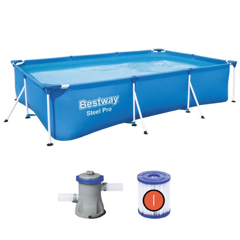 Bestway Steel Pro Rectangular Above Ground Pool Set - 300 x 201 x 66cm - Marah Kids