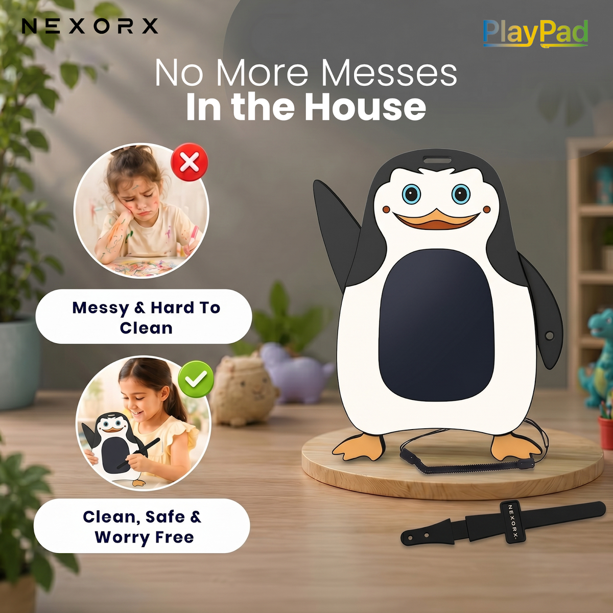 NEXORX Play Pad Animal Series Kids Doodle Drawing Pad, Silicone & Plastic, Ink-Free & Mess-Free, Travel - image 3
