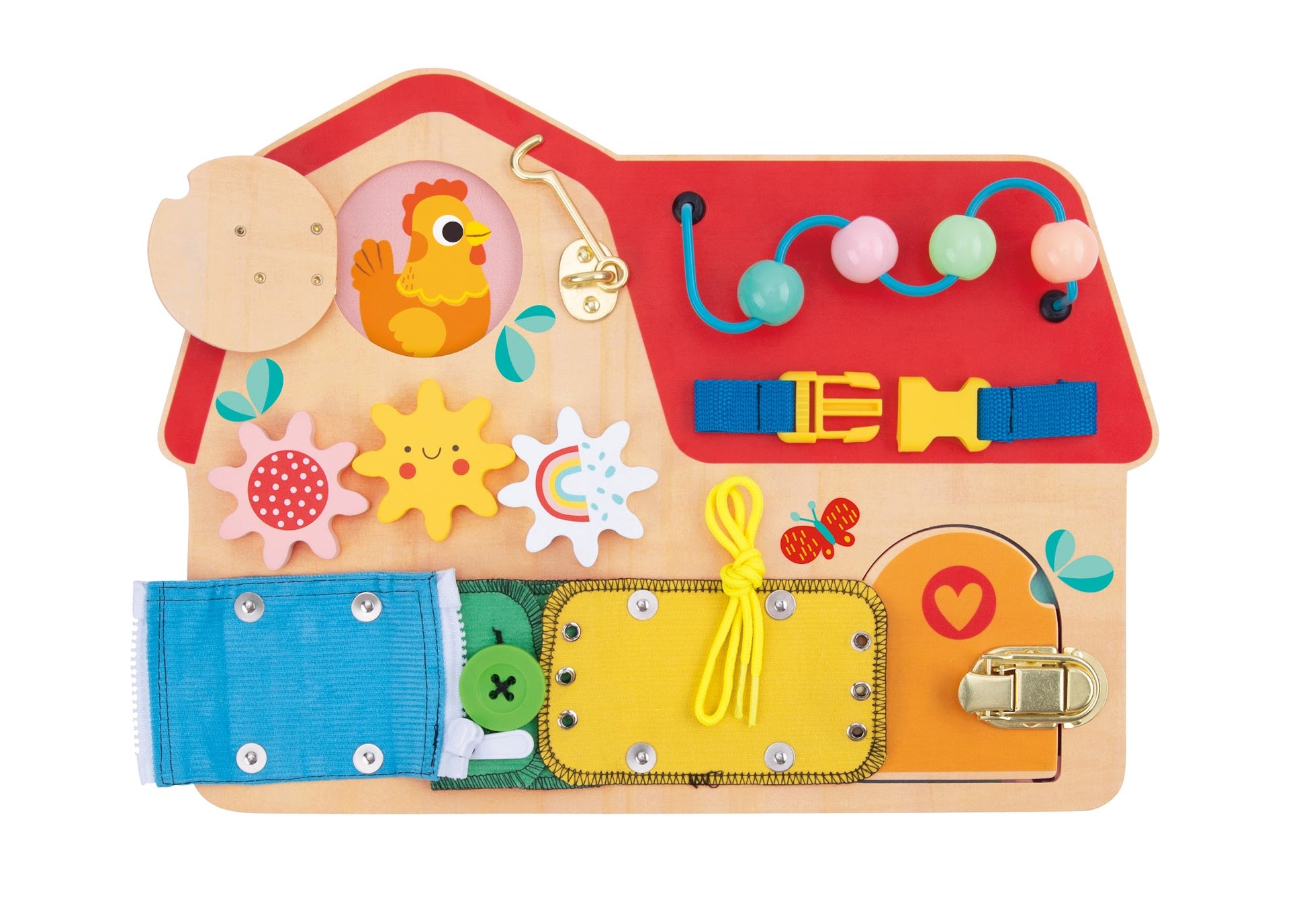 Tooky Toys Busy Board wooden toddler toy for ages 3+ | Marah Kids UAE
