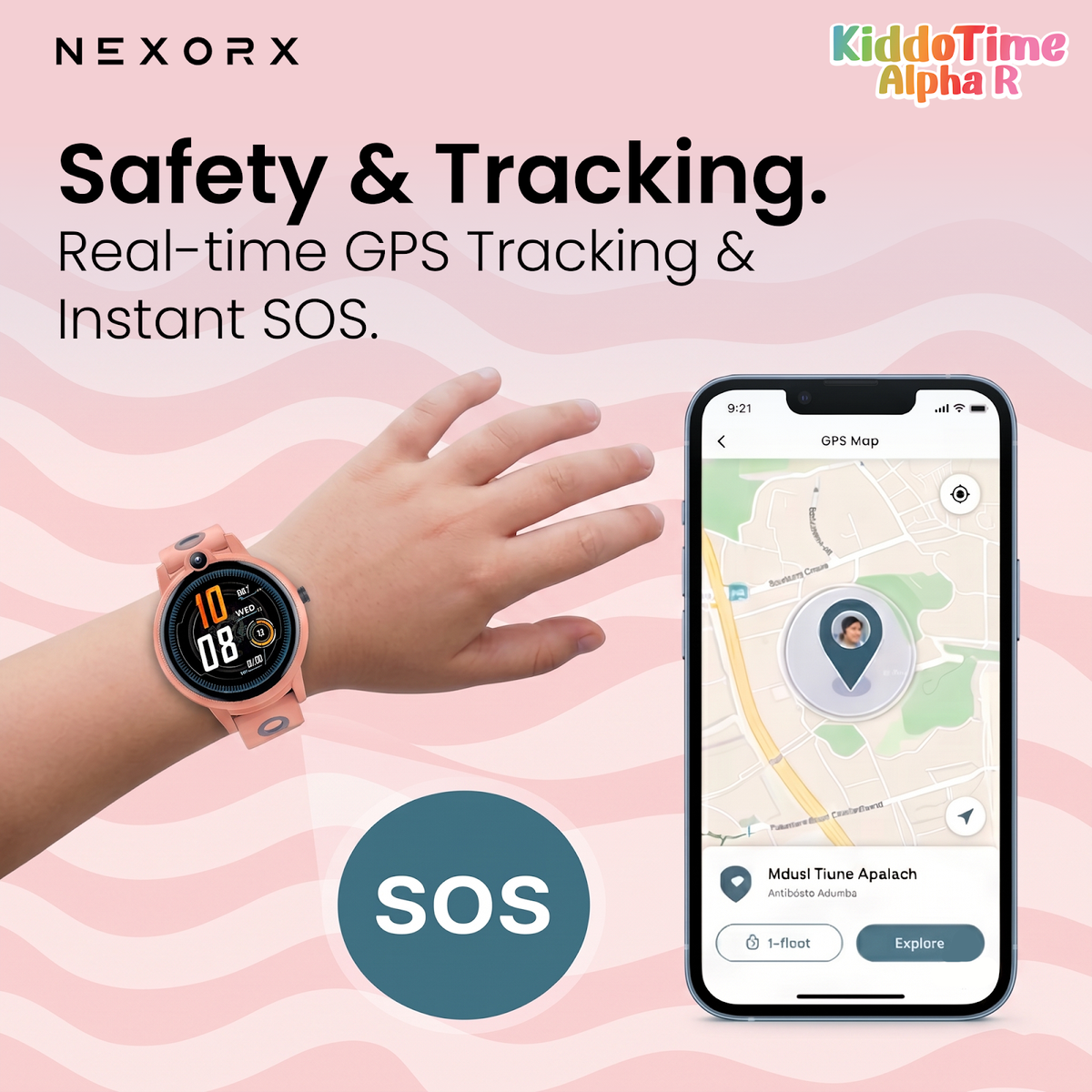 NEXORX KiddoTime Alpha R Kids Smart Watch for Boys Girls, 4G GPS Tracking Smartwatch, Video Calling, SO - image 2