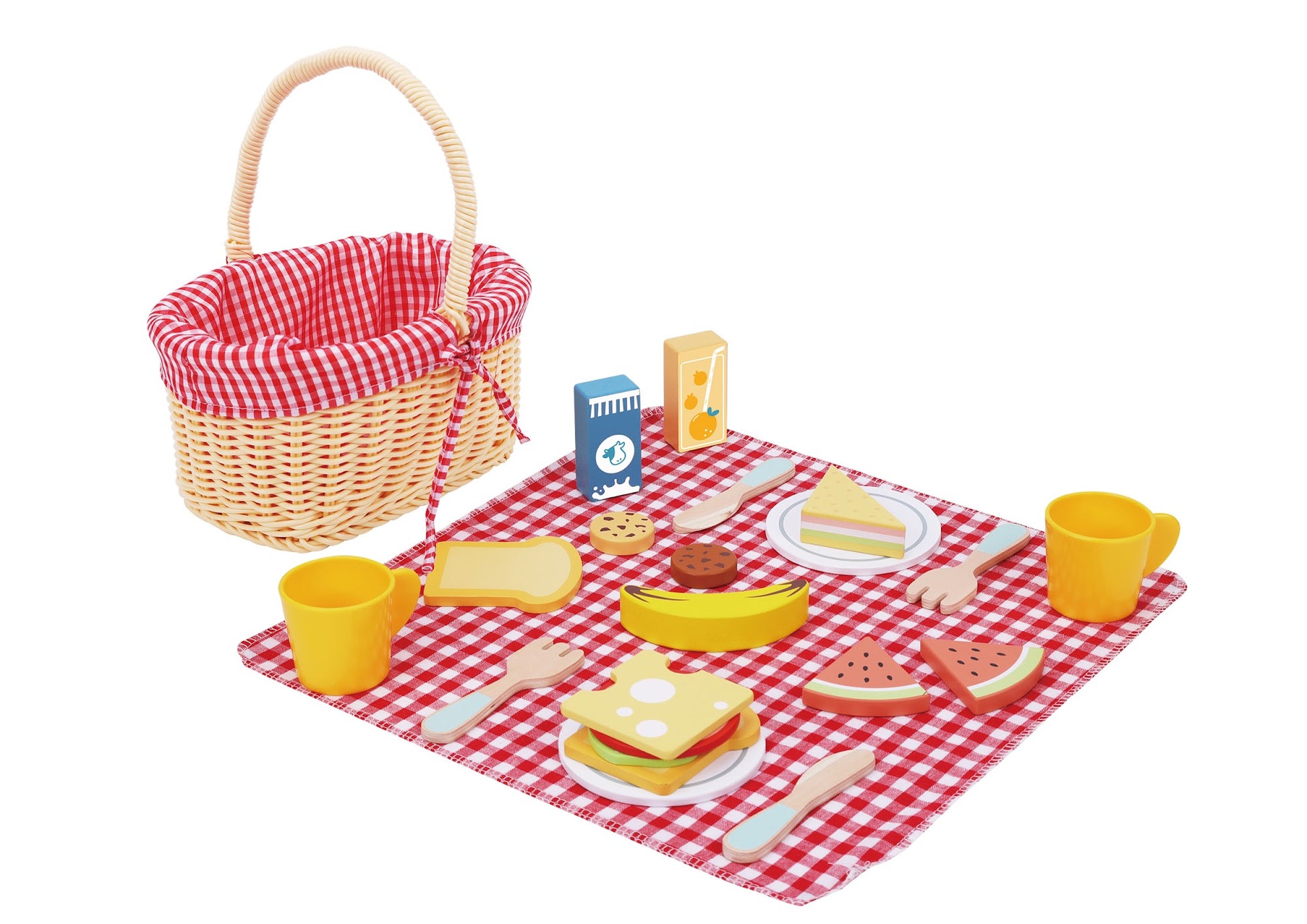 Tooky Toys Picnic Basket wooden play kitchen toy for ages 3+ | Marah Kids UAE