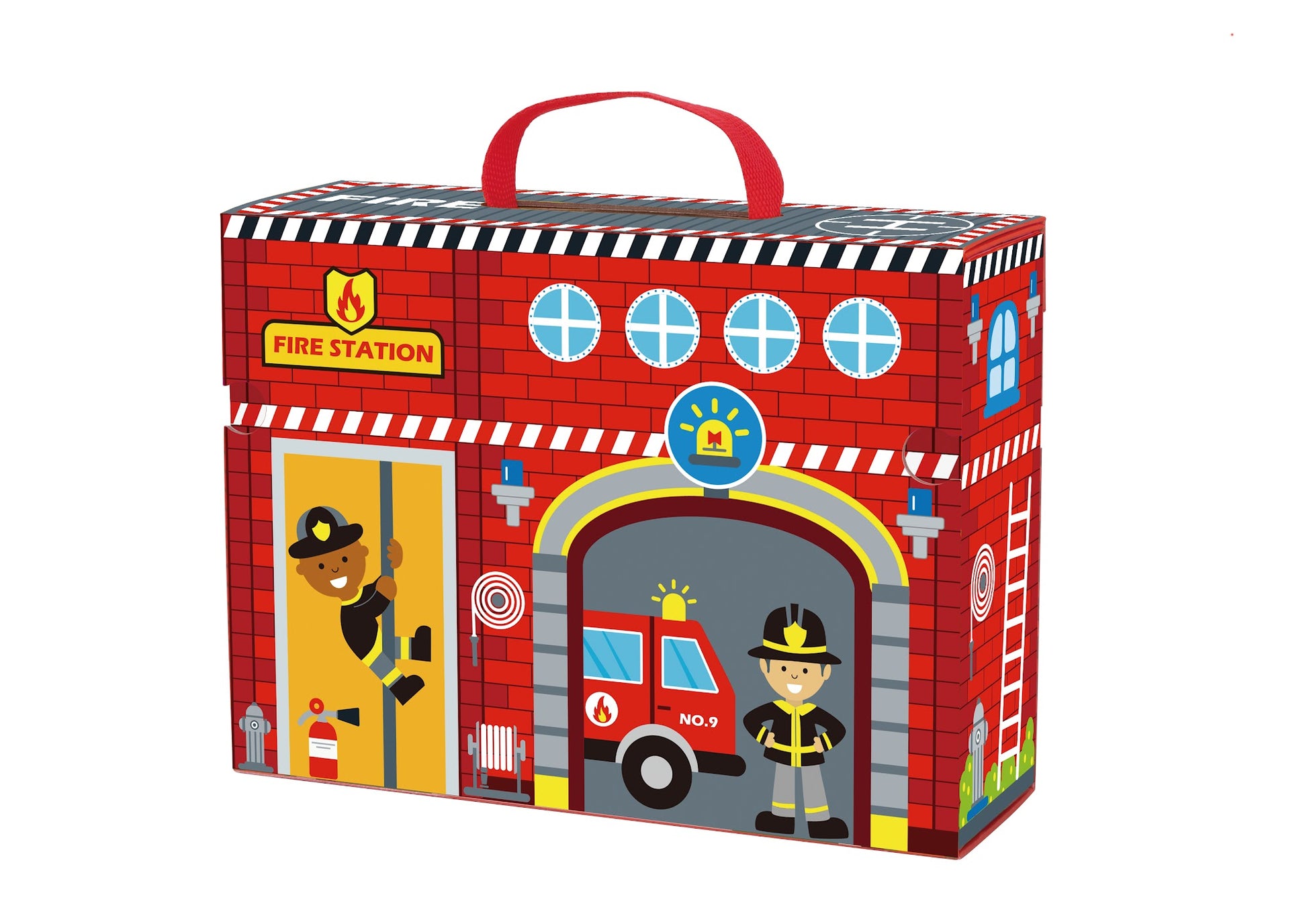 Tooky Toys Fire Station Box wooden building and play set for ages 3+ | Marah Kids UAE
