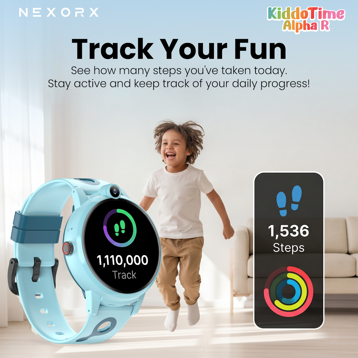 NEXORX KiddoTime Alpha R Kids Smart Watch for Boys Girls, 4G GPS Tracking Smartwatch, Video Calling, SO - image 5