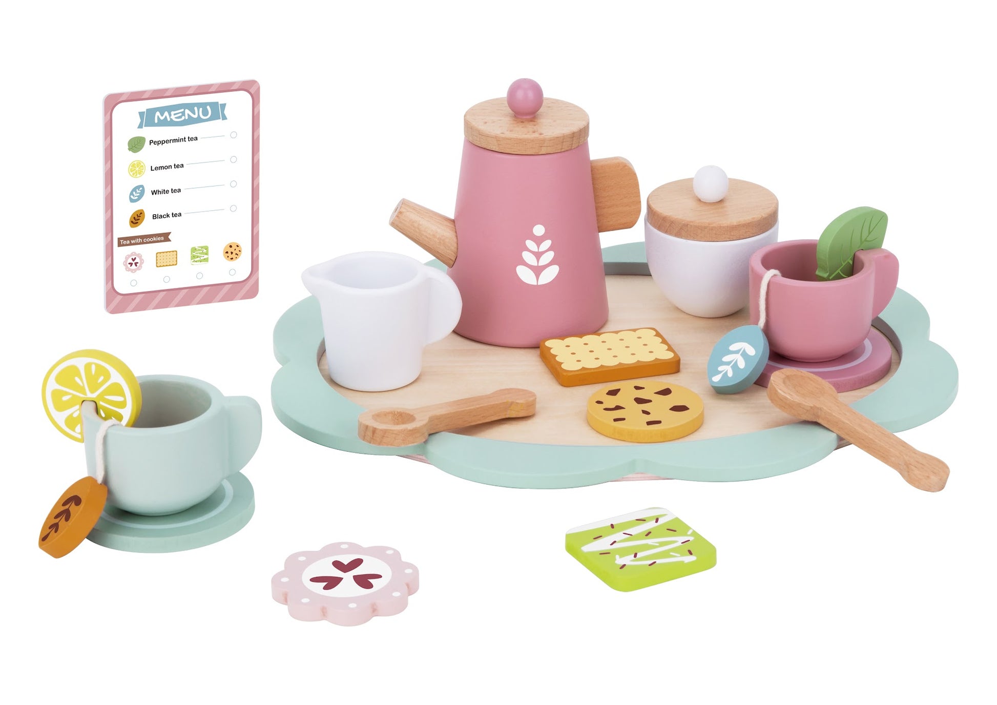 Tooky Toys Afternoon Tea Set wooden play kitchen toy for ages 3+ | Marah Kids UAE