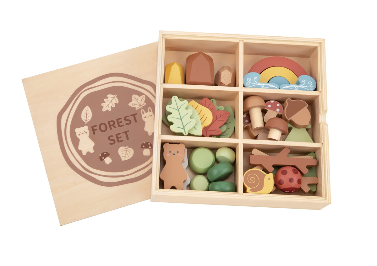 Tooky Toys Forest Set wooden building and play set for ages 3+ | Marah Kids UAE