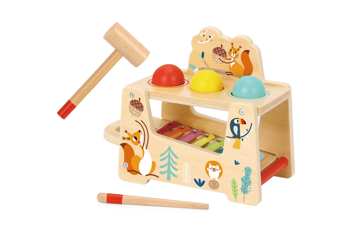 Tooky Toys Pound & Tap Bench wooden pretend play toy for ages 3+ | Marah Kids UAE