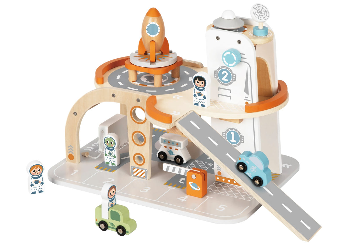 Tooky Toys Space Station wooden building and play set for ages 3+ | Marah Kids UAE