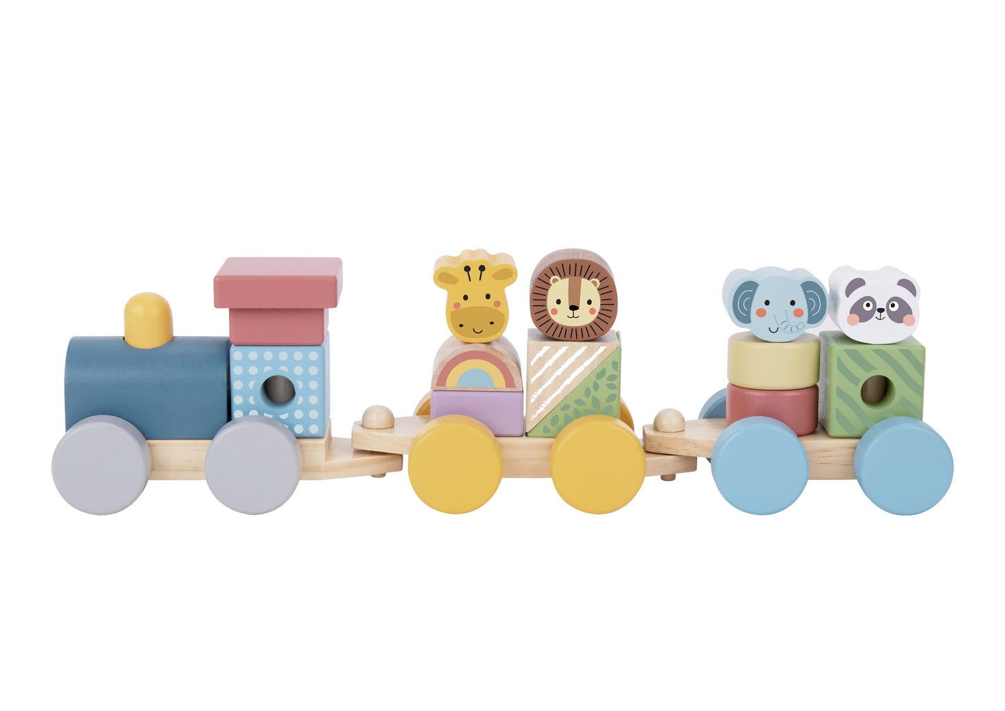 Tooky Toys Stacking Train - Animals wooden toddler toy for ages 3+ | Marah Kids UAE
