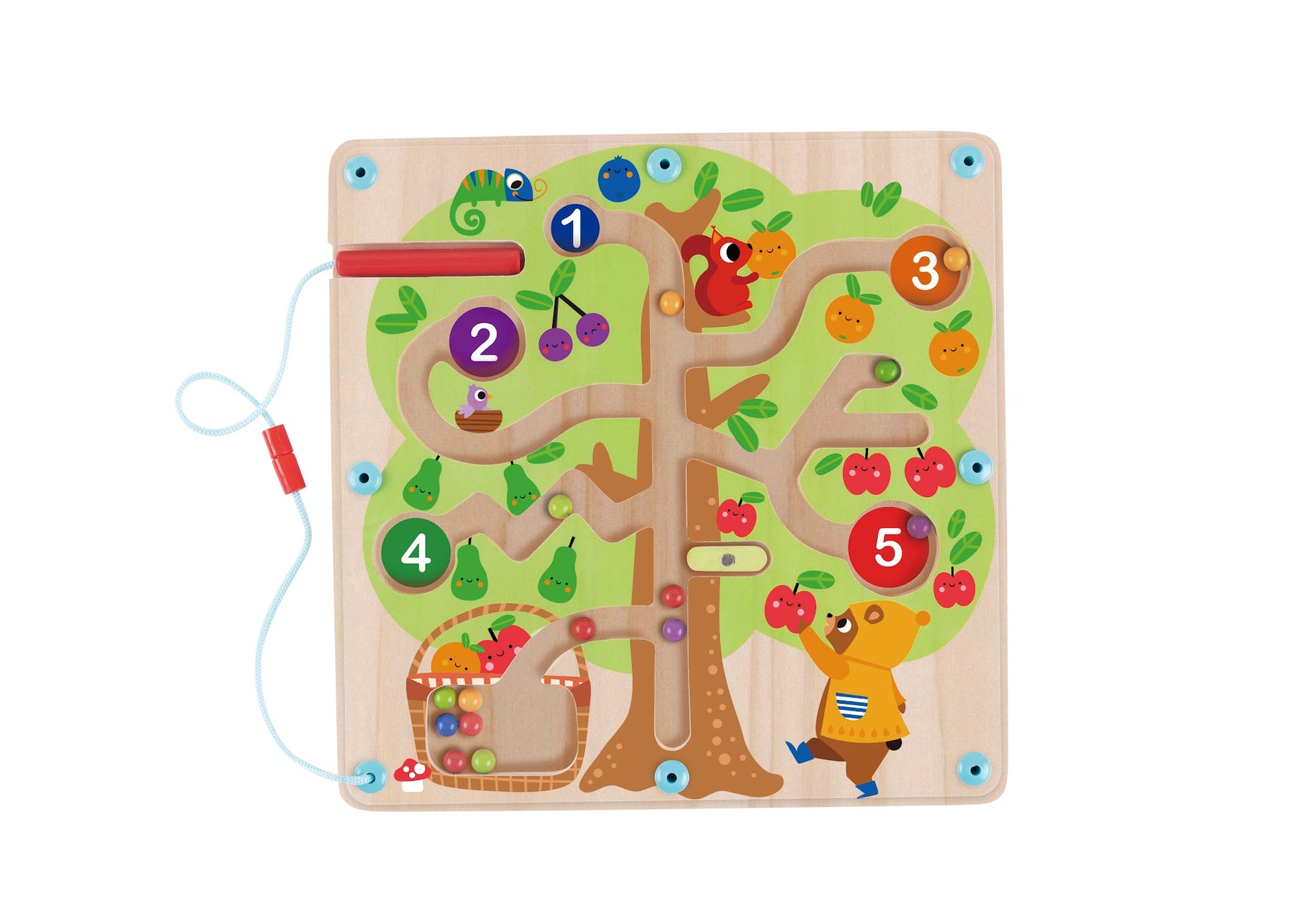 Tooky Toys Magnetic Maze - Apple Tree educational wooden toy for ages 3+ | Marah Kids UAE