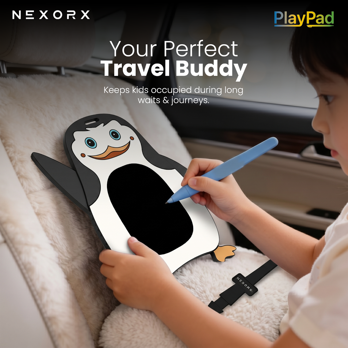 NEXORX Play Pad Animal Series Kids Doodle Drawing Pad, Silicone & Plastic, Ink-Free & Mess-Free, Travel - image 5