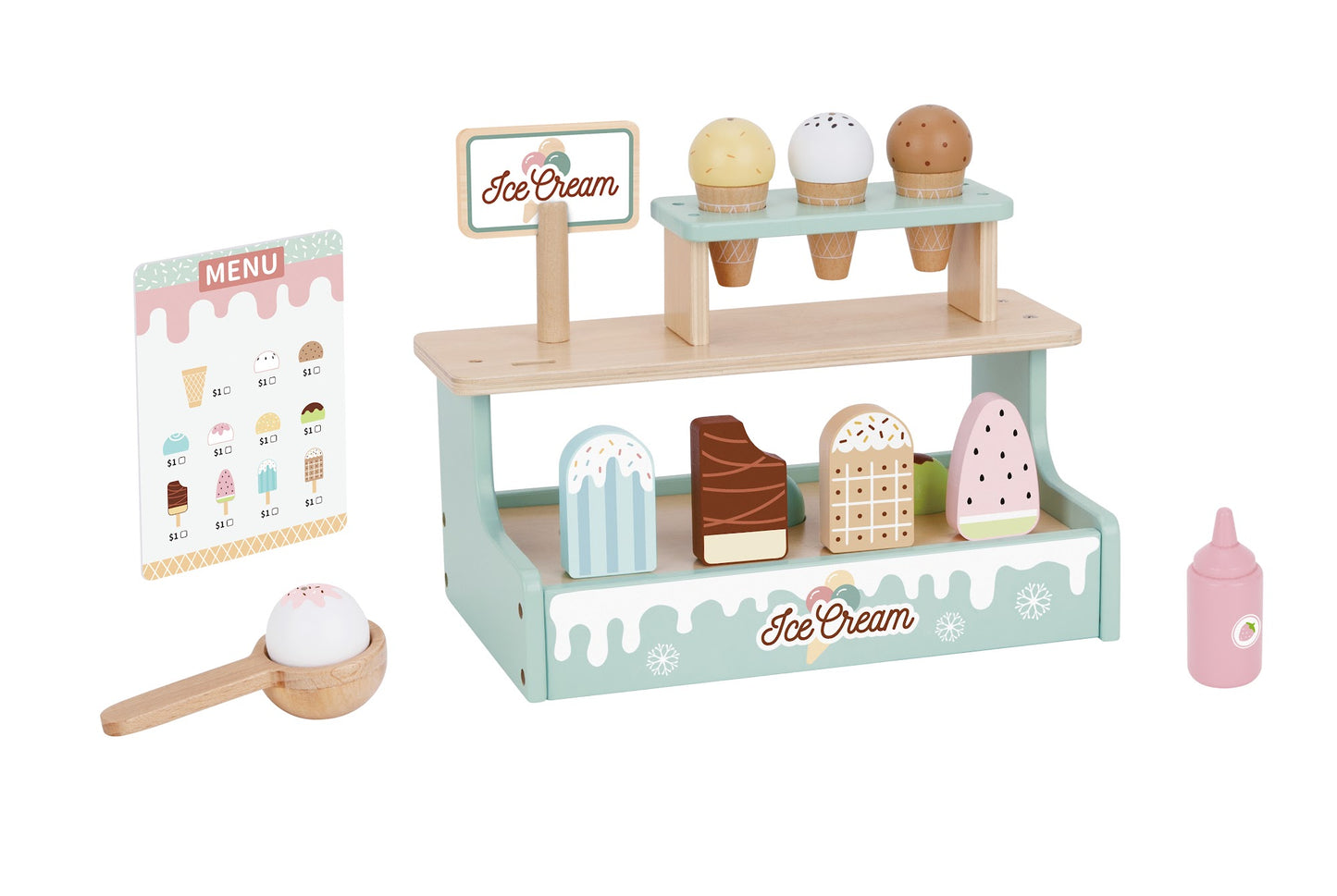 Tooky Toys Ice Cream Shop wooden play kitchen toy for ages 3+ | Marah Kids UAE