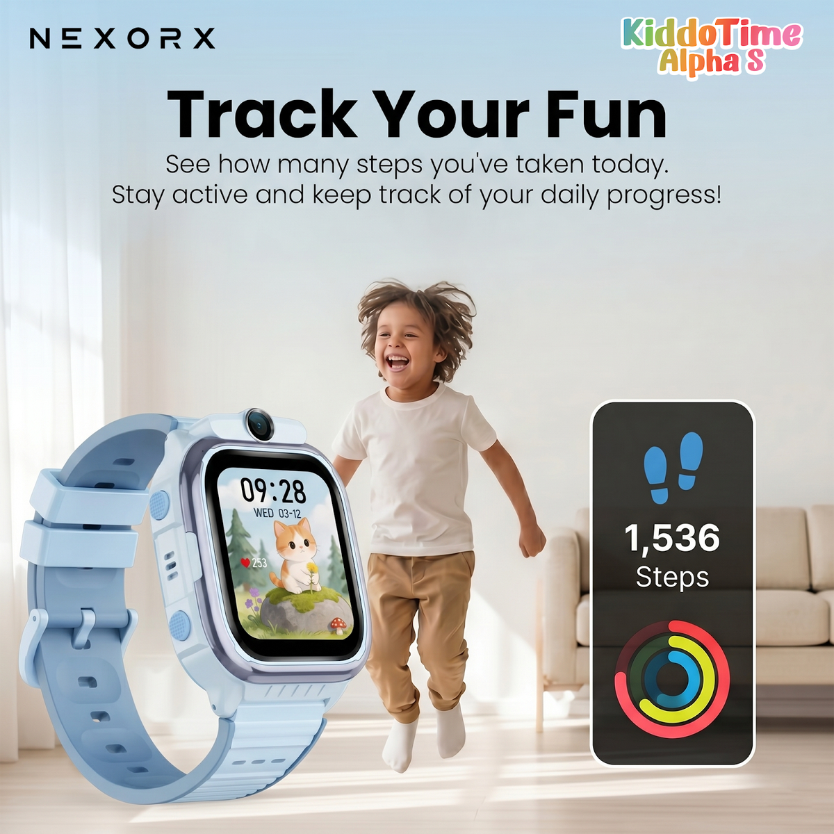 NEXORX KiddoTime Alpha S Kids Smart Watch for Boys Girls, 4G GPS Tracker Smartwatch, Video Calling, Voi - image 5