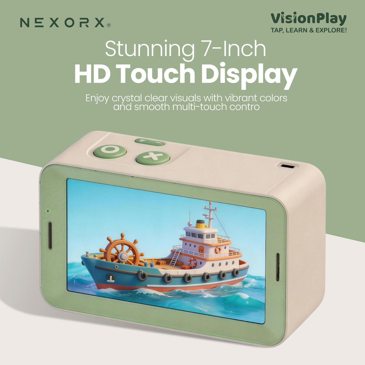 NEXORX VisionPlay Smart Learning Toy for Kids, Interactive NFC Flash Card Reader & Card Player with Hol - image 2