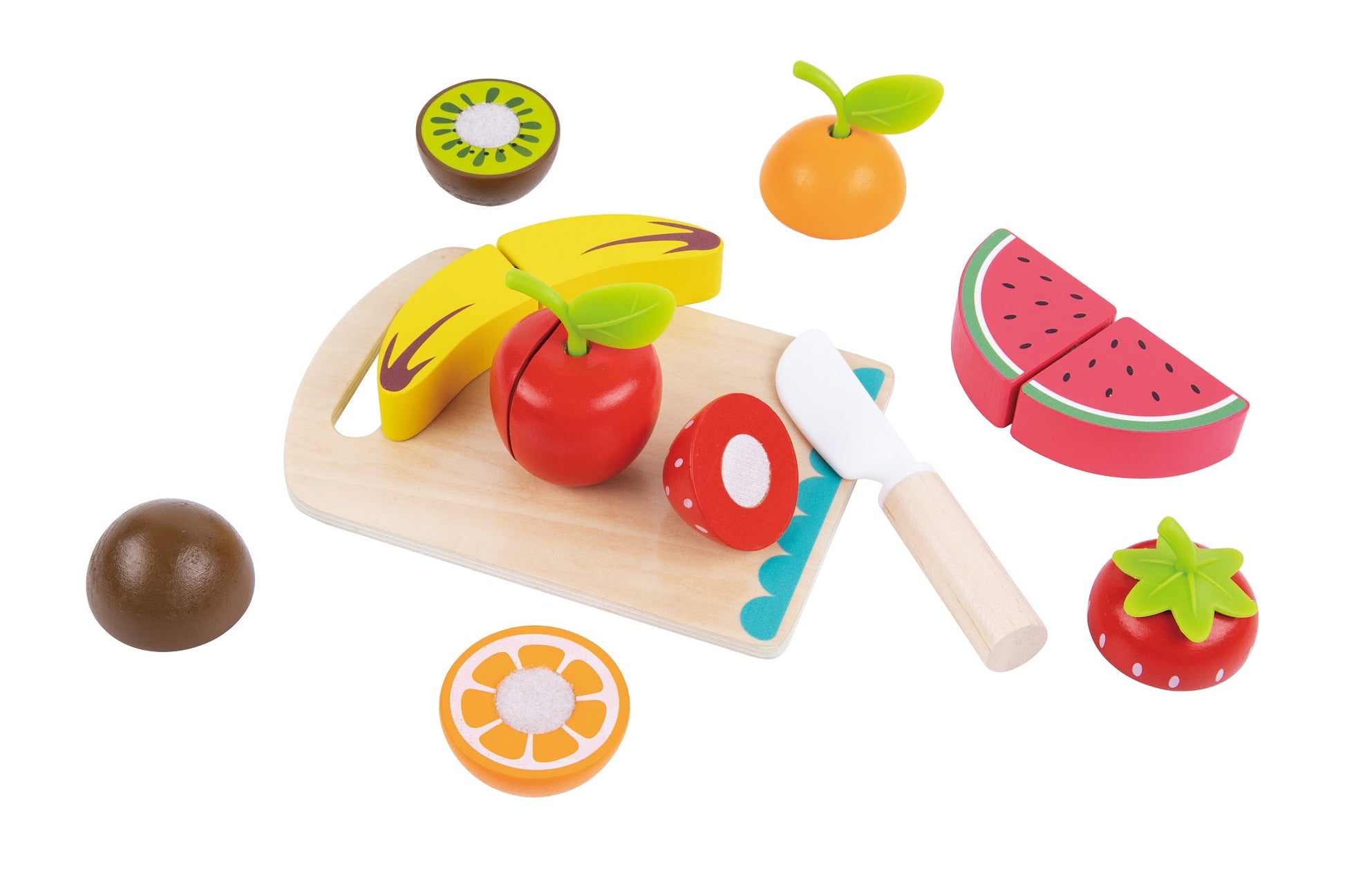 Tooky Toys Cutting Fruits wooden play kitchen toy for ages 3+ | Marah Kids UAE