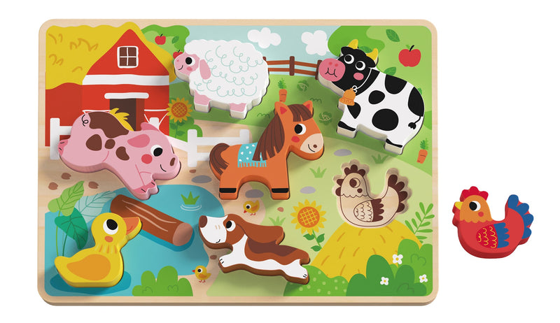 Tooky Toys Chunky Puzzle - Farm wooden puzzle for kids for ages 3+ | Marah Kids UAE