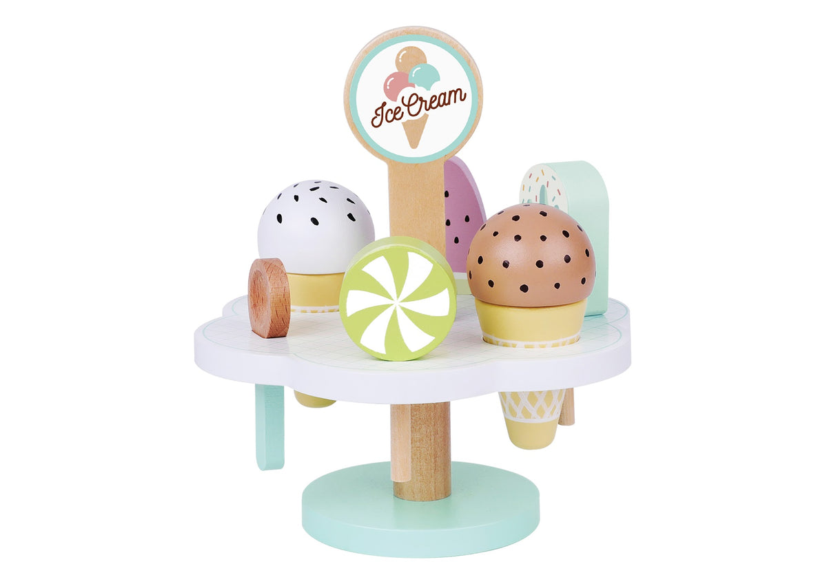 Tooky Toys Ice Cream Set wooden play kitchen toy for ages 3+ | Marah Kids UAE