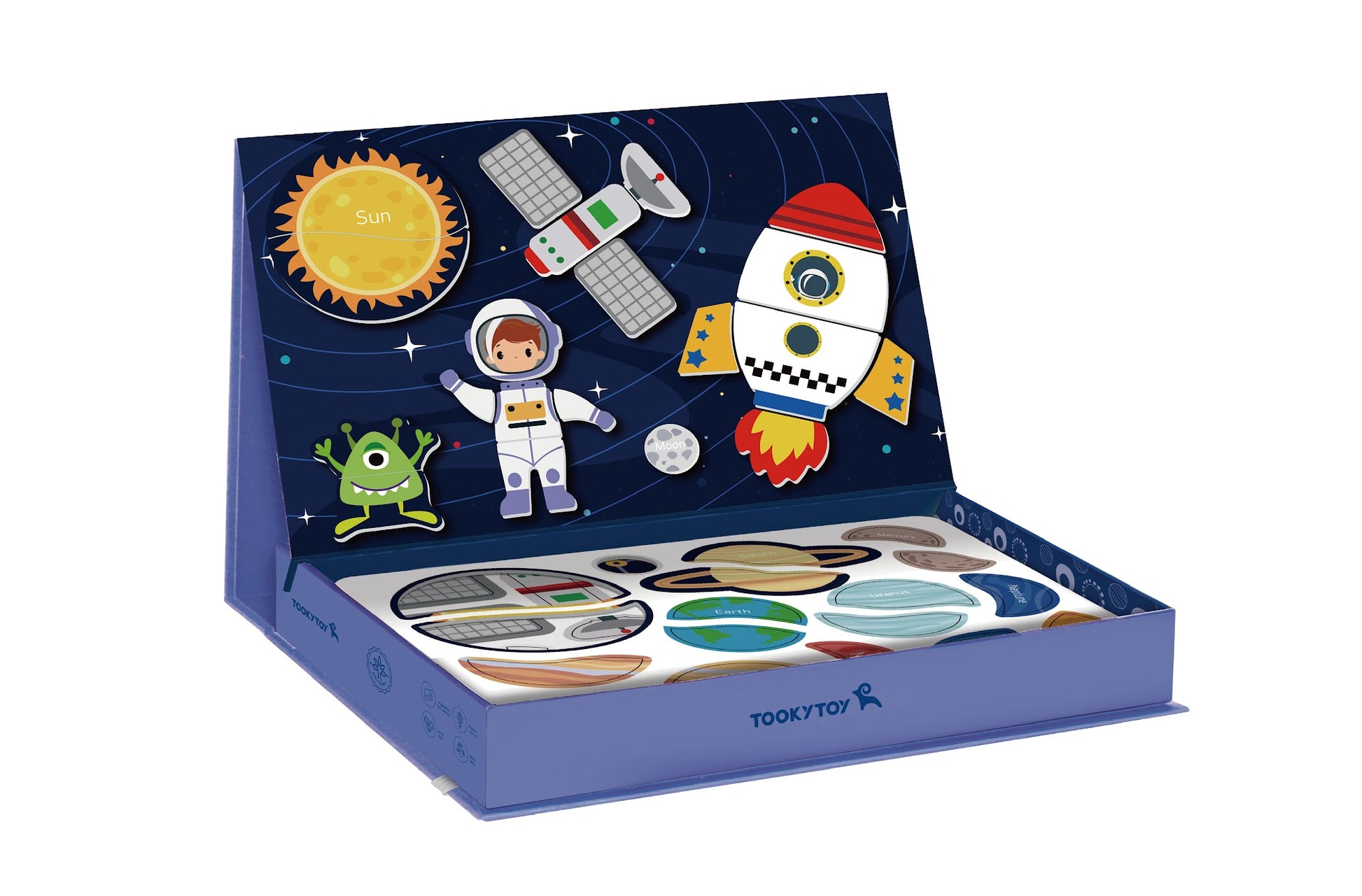 Tooky Toys Magnetic Box - Space educational wooden toy for ages 3+ | Marah Kids UAE