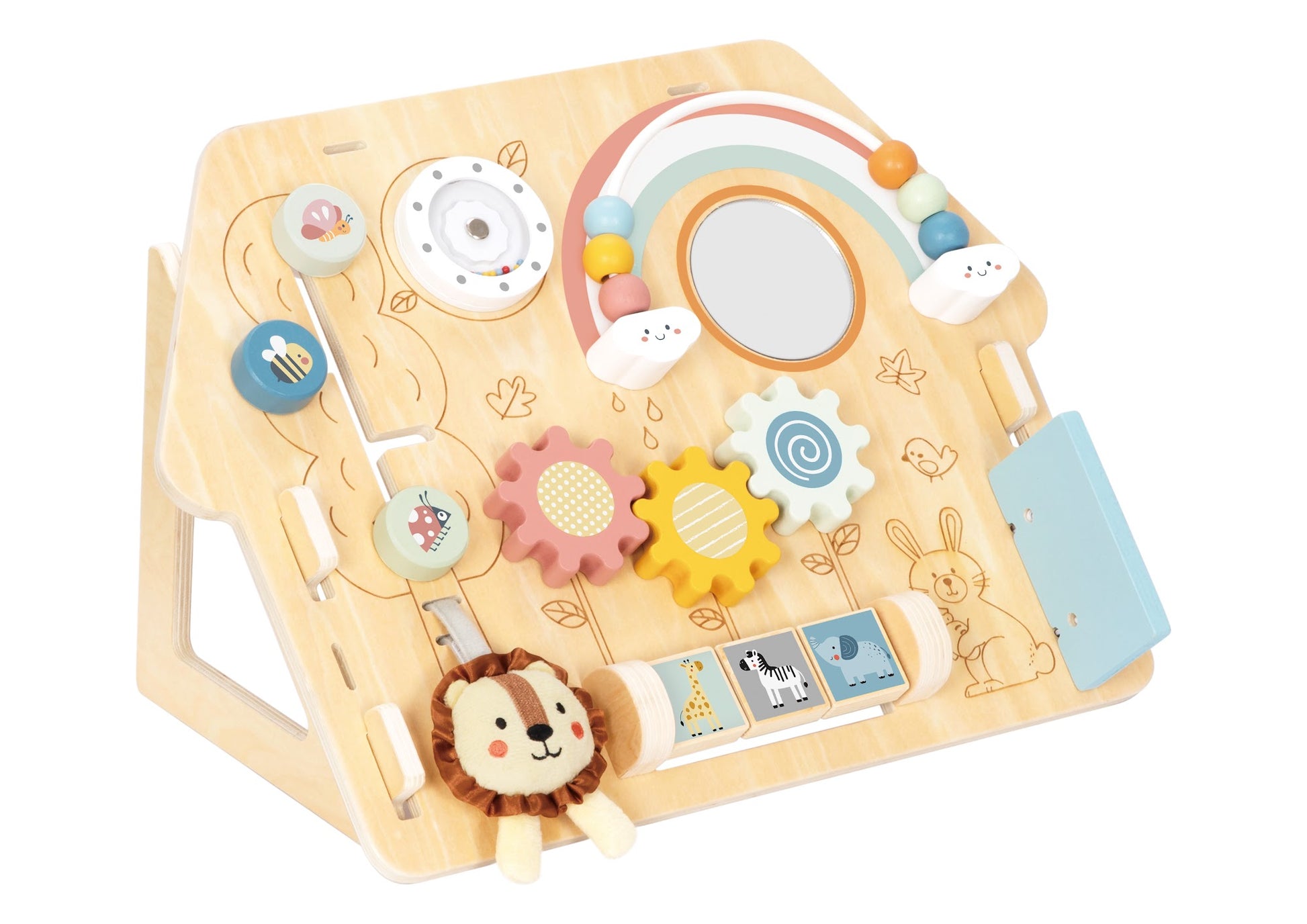 Tooky Toys 2 in 1 Activity Board wooden toddler toy for ages 3+ | Marah Kids UAE