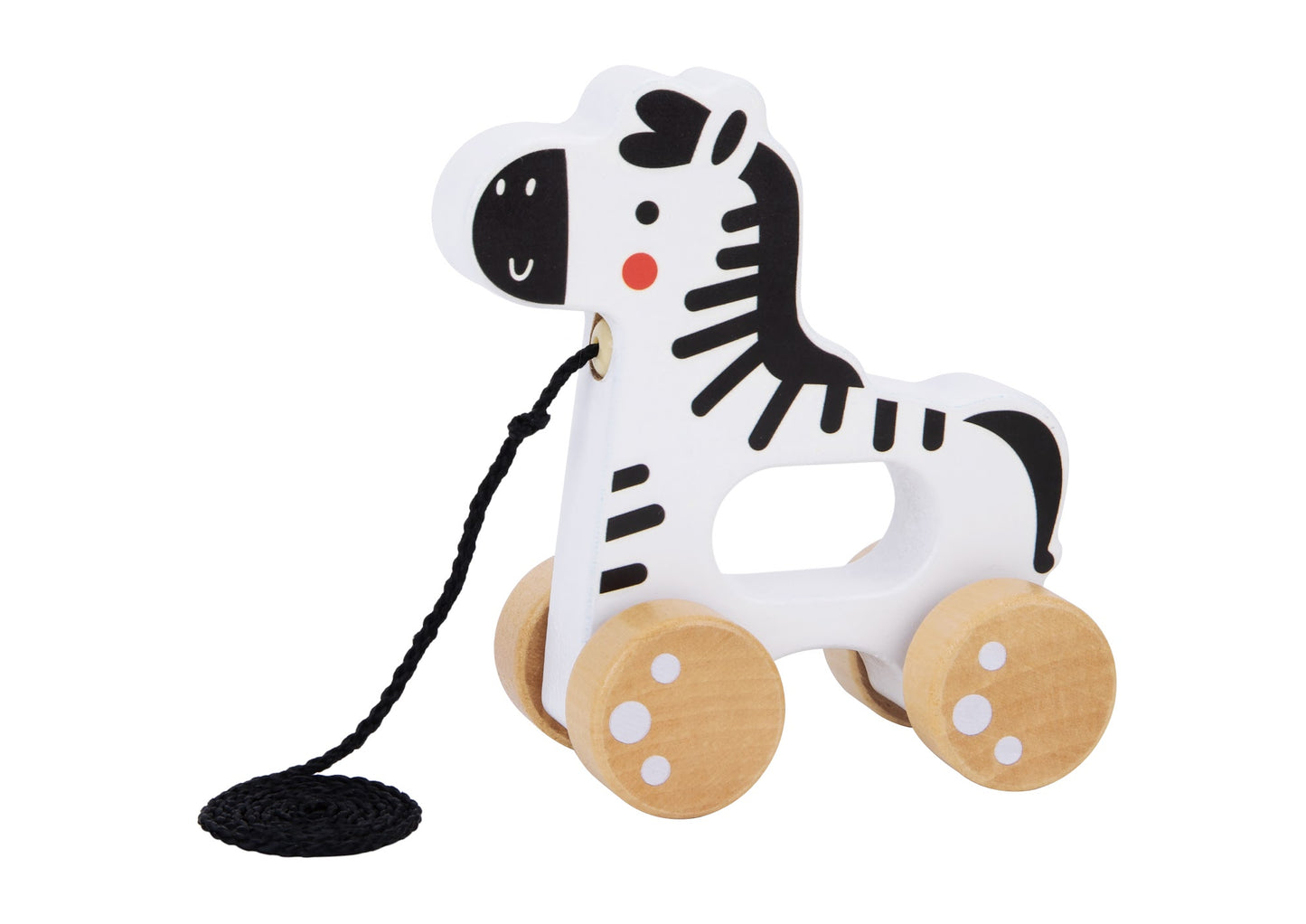 Tooky Toys Pull Along - Zebra wooden toddler toy for ages 3+ | Marah Kids UAE