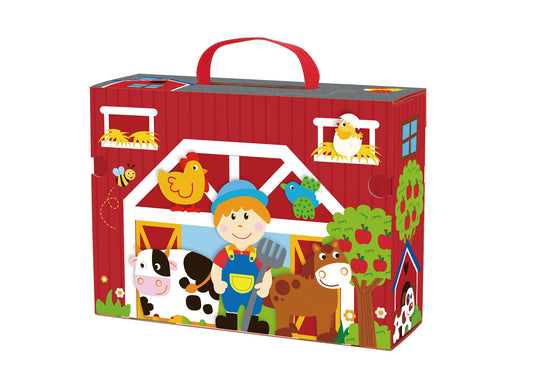 Tooky Toys Farm Play Box wooden building and play set for ages 3+ | Marah Kids UAE