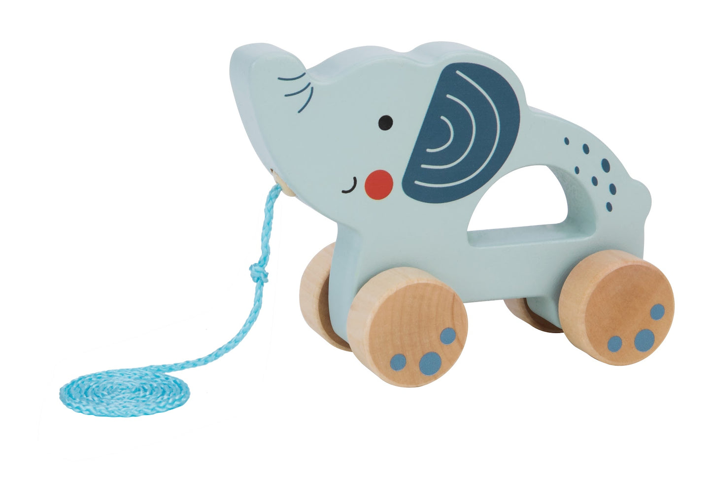Tooky Toys Pull Along - Elephant wooden toddler toy for ages 3+ | Marah Kids UAE