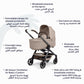 Hub² Carrycot for Stroller Lightweight Foldable Bassinet – Sandy Taupe - Marah Kids