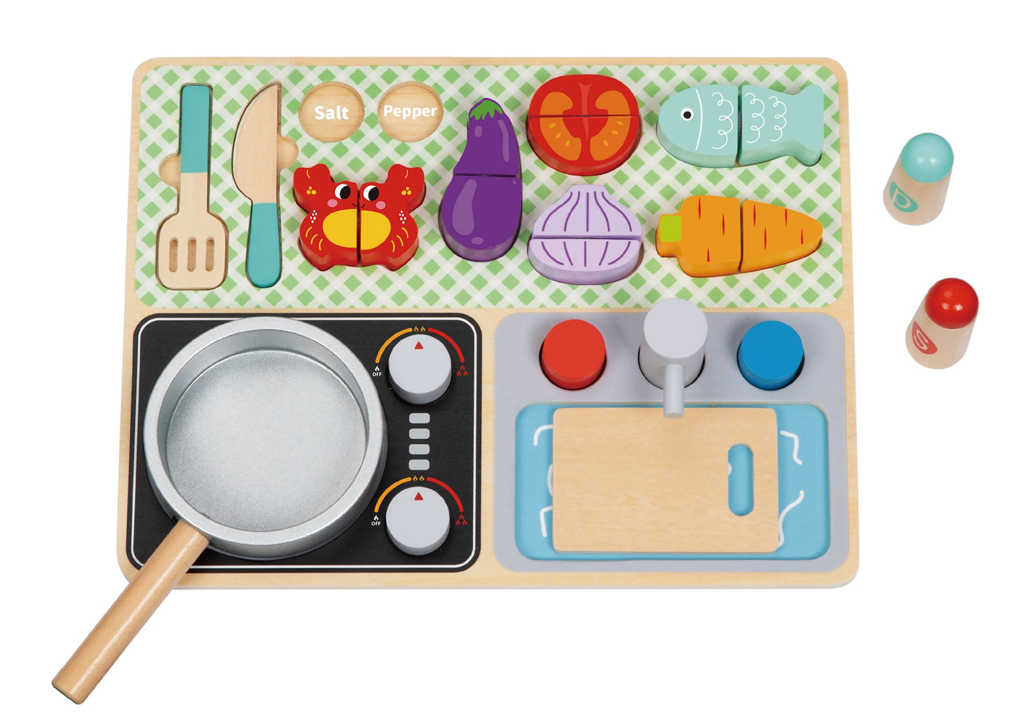 Tooky Toys Kitchen Playset wooden play kitchen toy for ages 3+ | Marah Kids UAE