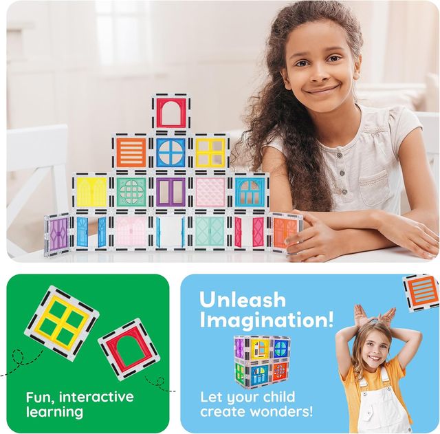 Picasso Magnetic Tiles Clip - On Window and Door 40 - pieces - Marah Kids
