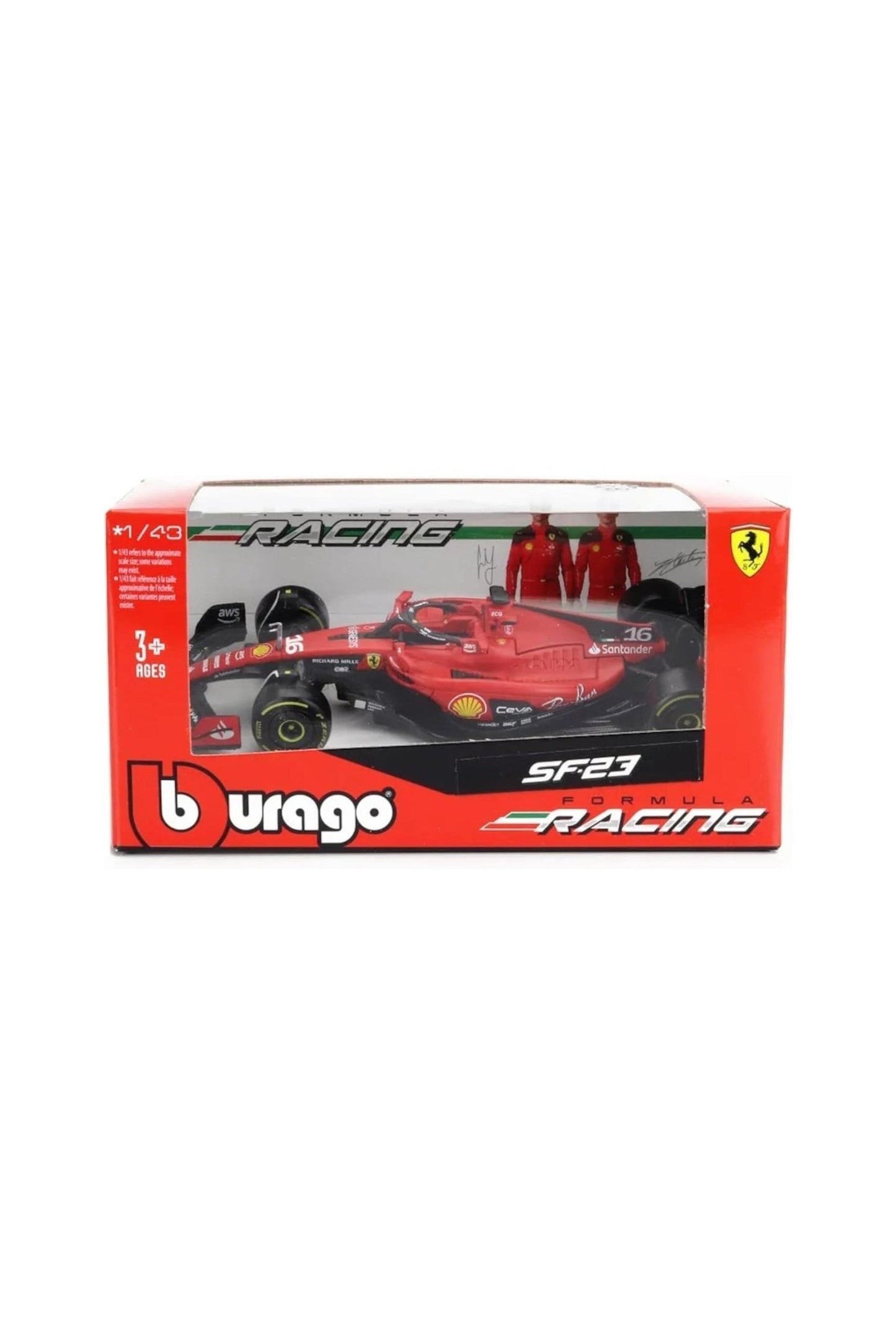 Bburago 1:43 Diecast Vehicle - Ferrari Racing SF23 #16 Charles Leclerc