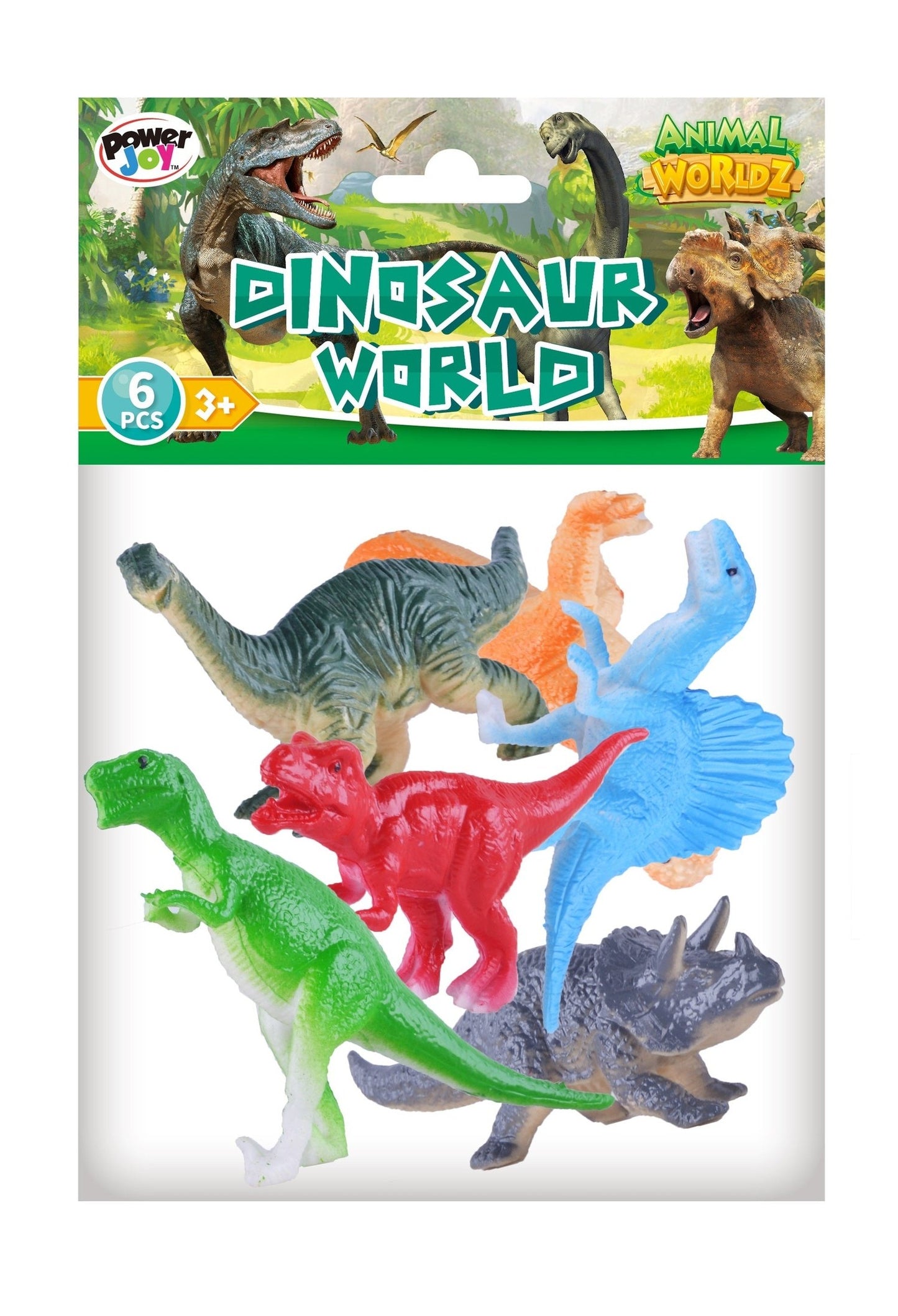 Power Joy Animal Worldz Dinosaur 4inches 6pieces