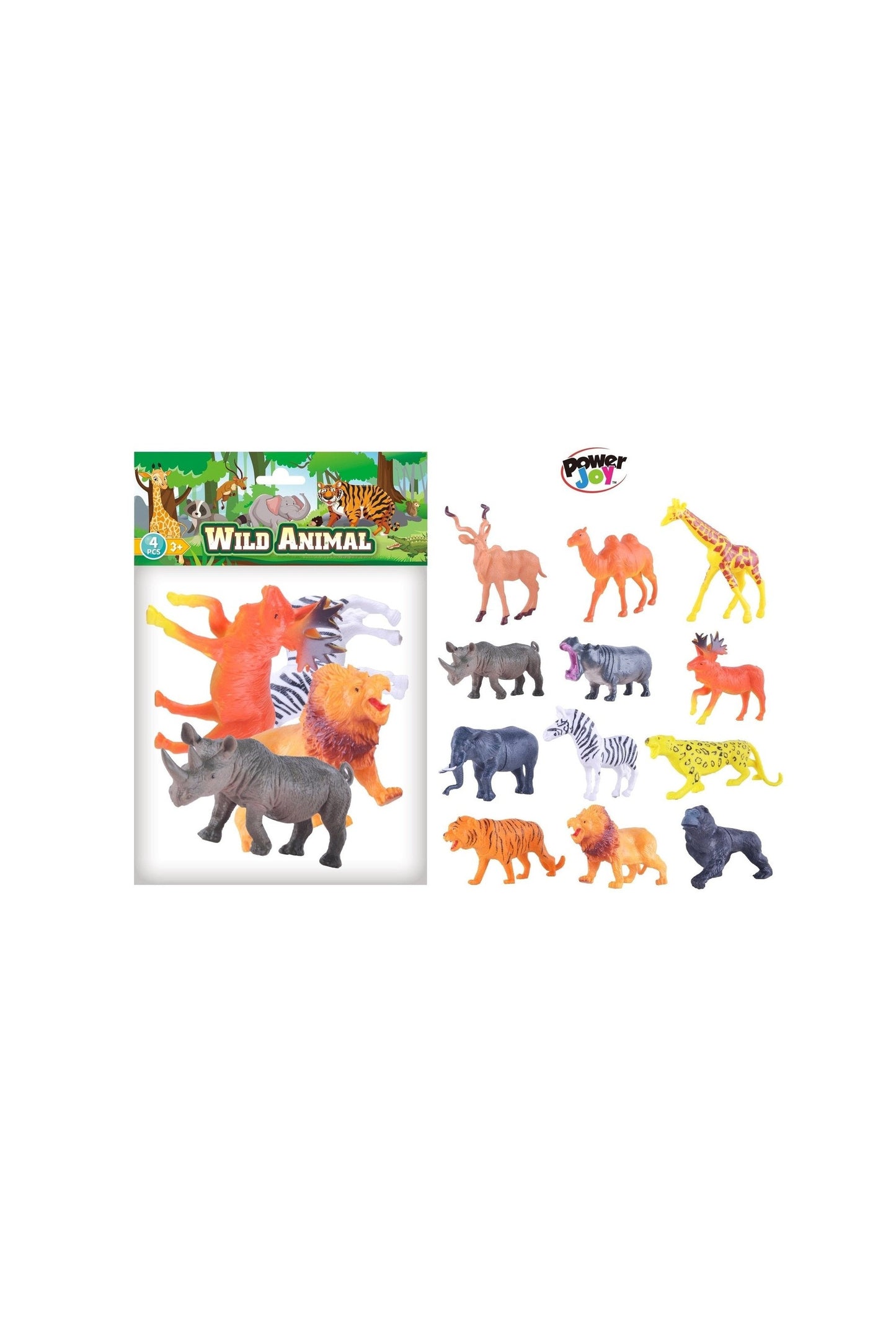 Power Joy Animal Worldz Safari Animal 6inches 4pieces