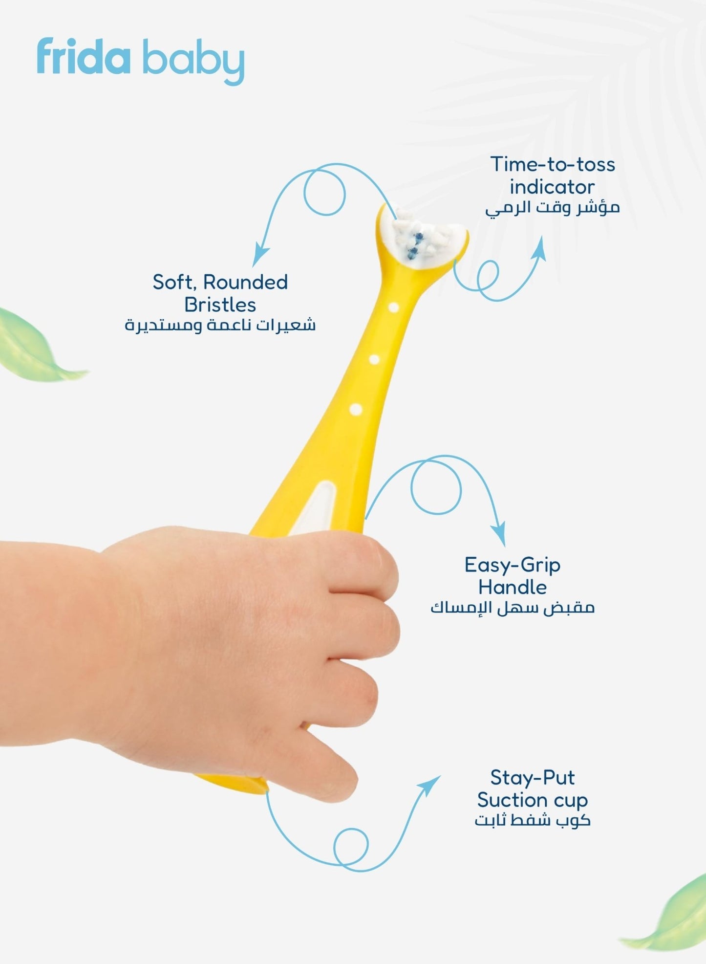 Frida Baby Grow - With - Me Training Toothbrush Set for Babies & Toddlers – 2 - Stage Soft Bristles, BPA - Free, Easy Grip Handle, Gum Massage Care - Marah Kids