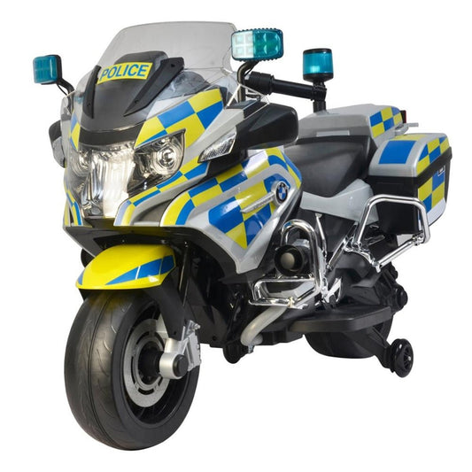 BMW Kids Police Bike Electric Ride On Motorcycle 12V Yellow UK Version - Marah Kids