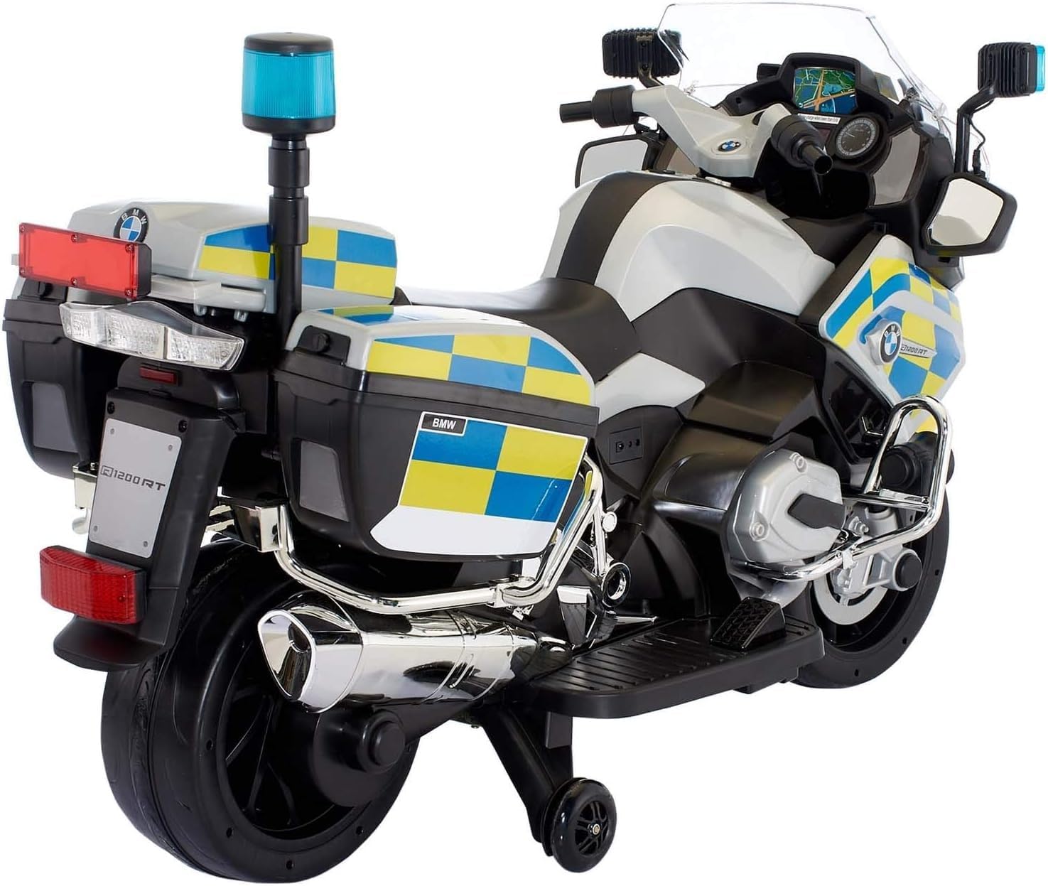 BMW Kids Police Bike Electric Ride On Motorcycle 12V Yellow UK Version - Marah Kids