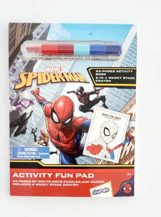 DISNEY SPIDER-MAN ACTIVITY FUN PAD WITH STACKABLE CRAYON