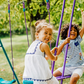 Plum - Jupiter Double Swing And Glider Set - Purple/Teal - Marah Kids