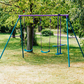 Plum - Jupiter Double Swing And Glider Set - Purple/Teal - Marah Kids