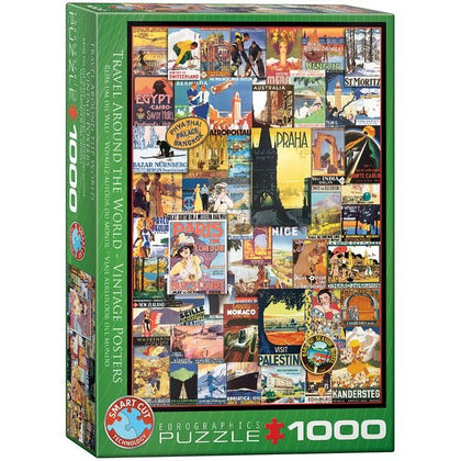 Eurographics Puzzle 1000 Travel Around The World Vintage Posters - Marah Kids