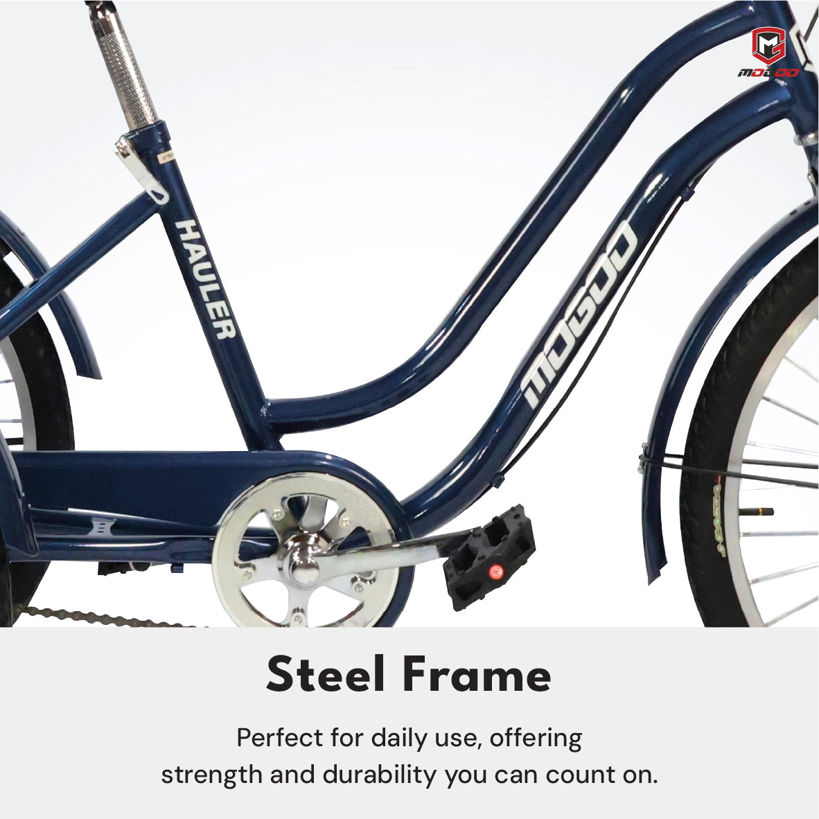Mogoo - Hauler Single Speed Adult Tricycle - 24 inch - Silver