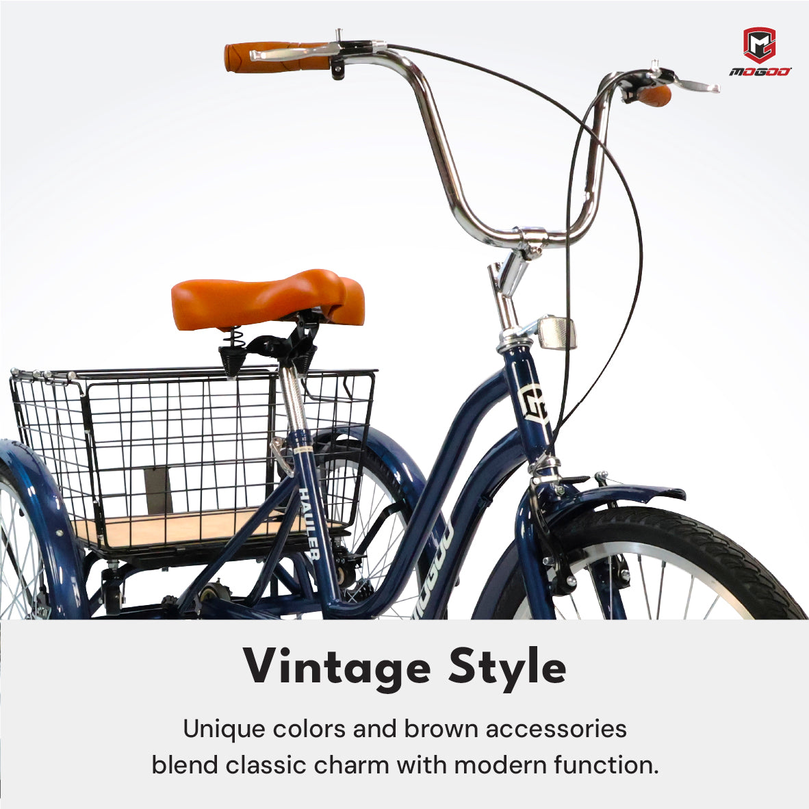 Mogoo - Hauler Single Speed Adult Tricycle - 24 inch - Blue