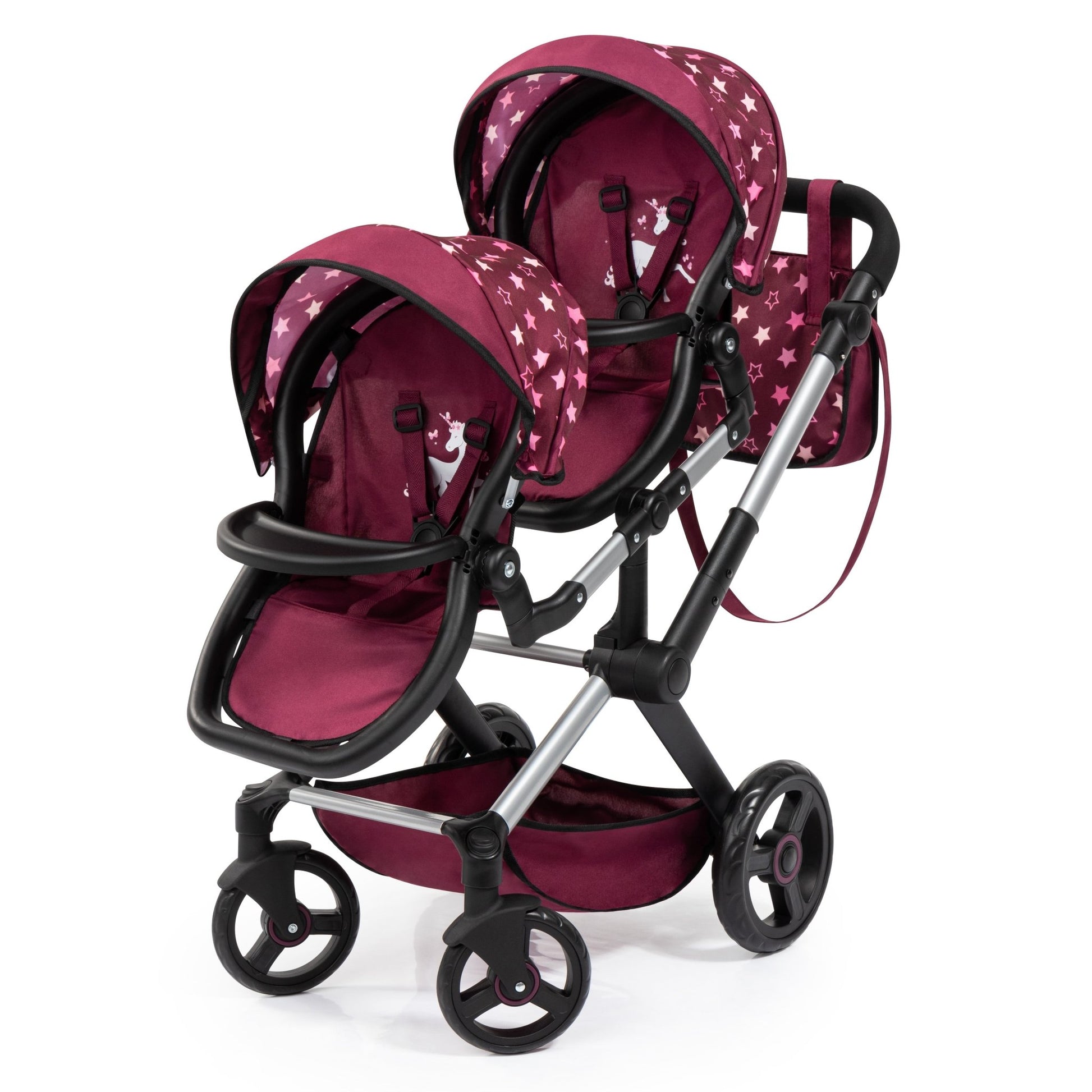 Bayer - Baby Doll Xeo Twin Pram For Two Dolls With Basket & Bag - Marah Kids