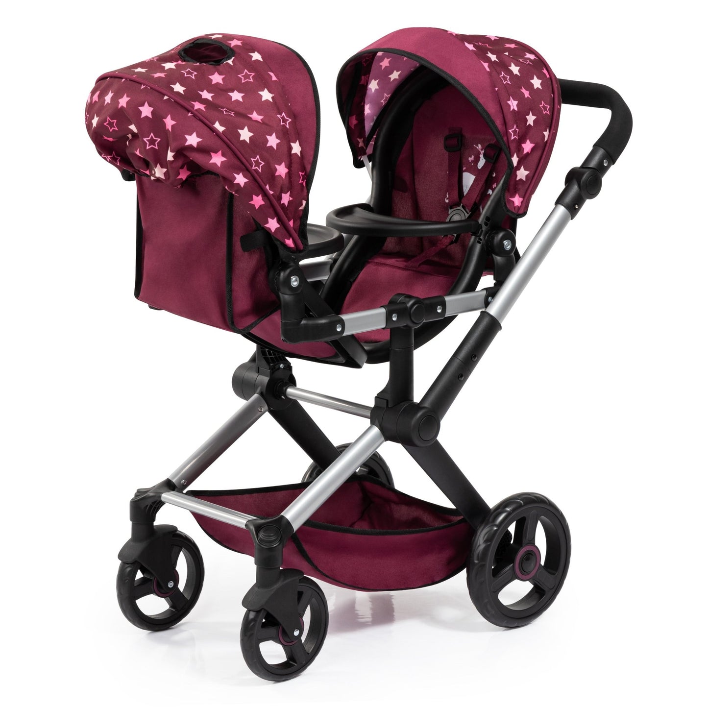 Bayer - Baby Doll Xeo Twin Pram For Two Dolls With Basket & Bag - Marah Kids