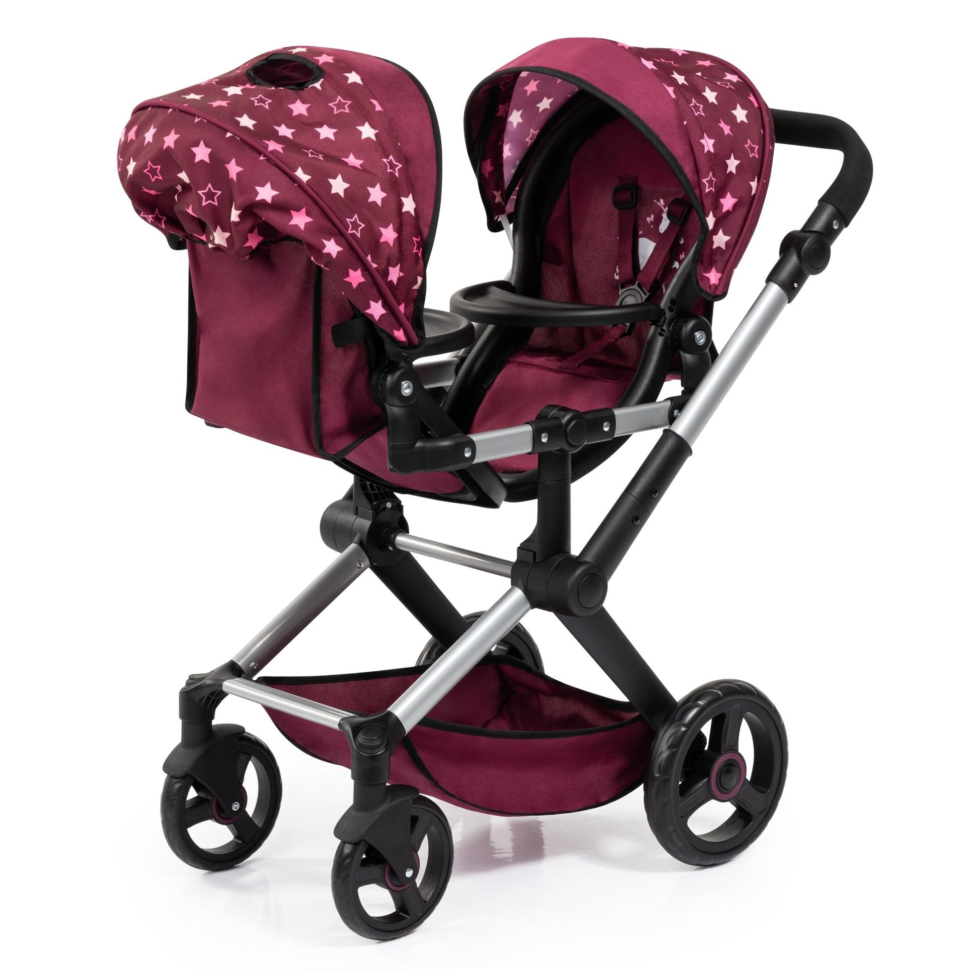 Bayer - Baby Doll Xeo Twin Pram For Two Dolls With Basket & Bag - Marah Kids